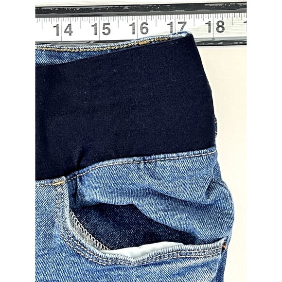 Old Navy Maternity Rockstar Jeans 14L Skinny Fit Low Panel Stretch Denim Blue - Picture 4 of 7